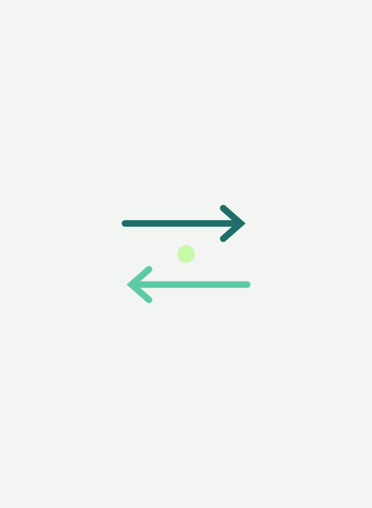 Reltic VDC scenario icon: procurement-install mismatch, line graphic of two opposing arrows showing buyout and install timing out of sync